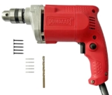 Inditrust Dumdaar 6-Month Warranty 350w 10mm RED Electric drill machine 100% Copper Winding with 1pc masonry bit 5pc Gitti 5pc Pech set