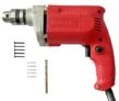 Inditrust Dumdaar 6-Month Warranty 350w 10mm RED Electric drill machine 100% Copper Winding with 1pc masonry bit 5pc Gitti 5pc Pech set