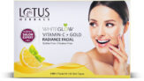 LOTUS HERBALS WhiteGlow Vitamin C + Gold Radiance 4 in 1 Facial Kit|Helps Reduce Dark Spots(228 g)