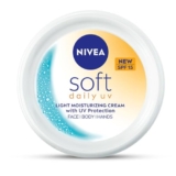 NIVEA Soft Daily UV Light Moisturising Cream with SPF-15, Vitamin E, Shea butter and Jojoba oil | Light Weight & Non Greasy | 48H Hydration| UV Protection | All Skin types |200ml