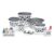 Milton Duplex 8 Piece Plastic Bathroom Accessory Set, Grey | Bucket | Bin | Mug | Soap Dish | Patla | Tooth Brush Holder | Shampoo Holder