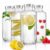 CROCO JAR Transparent Glass Bottles French Square Design | BPA-Free, Stylish & Durable Water Bottle | Perfect for Beverages & Storage | 1000 ml, Set of 4