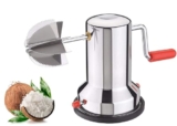 Coconut Scraper Machine with Vacuum Suction Base, Stainless Steel Manual Hand Crank Coconut Grater, Sharp Rotary Blade Nariyal Khurchni for Fresh Coconut Flakes in Home Kitchen