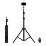 Ptron Tabletop Glam Elite Portable 82″ Long Stand, Adjustable Mobile Holder, 5Kg Load Capacity, Standard 1/4″ Thread, Universal Aluminium Stand For Smartphones (Black)