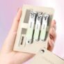 Nail Clipper Set 4 Pcs – Stainless Steel Nail Cutter Kit for Fingernails & Toenails | Sharp Precision Blades, Cuticle Pusher, Nail File & Travel Case | Manicure Pedicure Grooming Tool