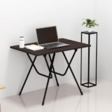 Furnilife Multi Purpose Foldable Study Table Made with Engineered Plywood top and Powder Coated Finish(Black Color)