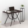 Furnilife Multi Purpose Foldable Study Table Made with Engineered Plywood top and Powder Coated Finish(Black Color)