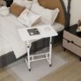 Homeland Design your Heritage Wood Multipurpose Movable & Adjustable Table for Computer & Laptop (White)