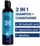 ARATA Menthol Ice Burst 2-in-1 Shampoo + Conditioner | With 1% Salicylic Acid(200 ml)