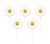 TREND N ART Smiley Flower Birthday Candles for Cake Decoration, Pack of 5, Flower Shape Decorative Cake Candles, Natural Wax Party Candles for Birthday, Anniversary, Baby Shower & Celebration (White)