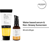 deconstruct Sunscreen – SPF 50 PA+++ Sun Protect Duo | 10% Vitamin C Face Serum (30 ml) + Gel Sunscreen(50 ml)