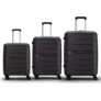 Aristocrat Liberty 8 Wheel Set of 3 Large Size (Check-in), Medium Size (Check-in) & Cabin (Small Size) Hard Case Trolley Bags, Lightweight Polypropylene Luggage, 3-Yr Global Warranty, Saddle Brown
