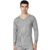 Dixcy Scott Originals Mens Dark V-Neck Full Sleeves Solid Thermal Tops(Grey Melange)-L