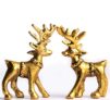 Wonder Care Gold & Silver Standing Reindeer Figurines For Christmas Decorations, Home Decorations For Living Room, Christmas Table Decor & Decor For Shelves (Golden2Pcs)