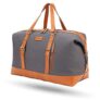 Aircase Canvas Designer Sling Duffle Bag With Pu Leather, Detachable Shoulder Strap, Easy To Clean & Durable Cabin Luggage Hand Bag For Travel/Gym/Business, For Men & Women, Grey- 6 Month Warranty