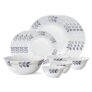 Larah by Borosil Leaf Floret Opalware Dinner Set, 13-Pieces, White