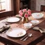La Opala Novo Opalware Dinner Set, 10 Pcs for Family of 2, Rose Garden
