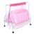 Kiddery Lyra | Baby Cradle | New Improved Mattress Design | Mosquito Protection Net | All Wheel Lock | Smooth Swing | Jhula | Palna | Uyyala | 0-8 Months | Pink
