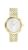 Calvin Klein Twisted Bezel Qtz Basic Slim White Mother of Pearl Round Dial Women’s Watch|Ionic Plated Thin Gold Steel Material|Gold Color Band – 25200321