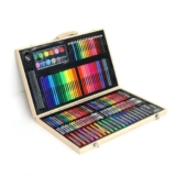 180 PCS Art Supplies Set for Kids – Wonder Sprout Drawing Kit with Wooden Box, Color Pencils, Oil Pastels, Paints, Crayons & Tools