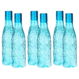 Kuber Industries BPA-Free Plastic Water Bottle | Leak Proof, Firm Grip,100% Food Grade Plastic Bottles | Unbreakable, Freezer Proof, Fridge Water Bottle | Pack of 6 – Blue