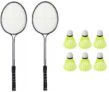 Monika Sports 2 Double Shaft Racquet With 6 Pc Nylon Shuttle Badminton Kit
