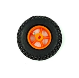 INVENTO 1pcs 80mm x 25mm Plastic Robotic Wheel Durable Rubber Tire Wheel 6mm Hole for DC Geared Motor RC Car Robot