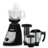 Maharaja Whiteline Joy Turbo 800 W Mixer Grinder with Juicer and Food Processor | Stainless Steel Blades | Cooling Operation | 4 Jars, 7 Blades Atta Kneader, Chop, Whisk, Slice & Shred | Black, Grey
