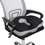 Sleepsia Doctor Recommended Orthopedic Coccyx U-Shape Seat Cushion Pillow for Tailbone Pain Relief |1 Year Warranty| Hip Support Cushion Posture (Oval-Shape Coccyx Cushion (Black/Grey))