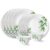 Larah by Borosil Bamboo Leaves Fluted Series Opalware Dinner Set | 12 Pieces for Family of 4 | Microwave & Dishwasher Safe | Bone-Ash Free | Crockery Set for Dining & Gifting | Plates & Bowls | White