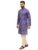 SOJANYA (Since 1958 Men’s Cotton Linen Ethnic Motifs Printed Blue Kurta with White Pyjama