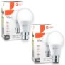 Orient Electric Polycarbonate High Glo Led Lamp 9W, (Warm White, 3000K, B22 – Pack Of 2)