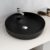 Plantex Platinum Ceramic Tabletop Round Wash Basin/Countertop Bathroom Sink/Basin for Bathroom (Black – 17 x 17 x 5 Inch)