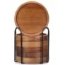 Wooden Trivet for Dining Table – Bamboo Heat Resistant Pad with Anti-Slip Grip Mats, Round Hot Pot Holder and Pan Stand for Kitchen Countertop Protection (Wood Coaster 6 pcs, Pack of 6)