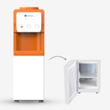 BonKaso Hot, Cold and Normal Water Dispenser with Refrigerator Orange/White, 5L