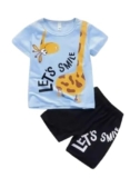 Printed Cotton Blend Top & Bottom Clothing Set for Kid Boys