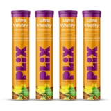The Plant Fix Plix Ultra Vitality Effervescent, Strength With L-Arginine, Ashwagandha, Safed Musli and Zinc, 15 Effervescent Tablets, Pack of 4 (Orange Burst), 4 count, 15 capsules