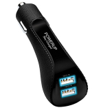 Powerup Stay Charged® 4.8Amp Dual Usb Port Car Charger For All Smartphones And Tablets – Black