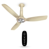 Havells 1200mm Inox Underlight BLDC Ceiling Fan | Remote Controlled, Smart Fan, IoT Enabled, Alexa & Google Home Compatible | 5 Star Rated, Upto 60% Energy Saving, 2 Year Warranty | (Gold Mist)