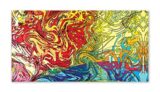 Tamatina Wall Sticker | Abstract Sticker | Modern Art | Wall Decor | Bedroom | Living Room | Hall | Self Adhesive | Multicolor |Size-152X76 Cms.A3040