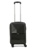 Teakwood Small Size 8 Wheels Trolley Bag, Hard Cabin with Zipper Closure, Adjustable Push Button & Cross Side Strap, Number Lock System 360 Degree (Small, Black)