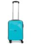 Teakwood Small Size 8 Wheels Trolley Bag, Hard Cabin with Zipper Closure, Adjustable Push Button & Cross Side Strap, Number Lock System 360 Degree (Small, Aqua Green)