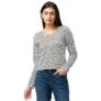 Being Human Charcoal & Antique White Women T-Shirt (Size: L)-BHWTLS22507-CHARCOAL & Antique White