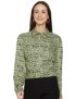 Max Women Polyester Regular Blouse (PA22SHRT04_Green XS)