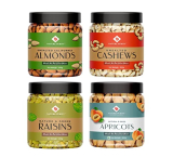 Nature Purify Dry Fruit Combo ( Almond + Cashew + Raisins + Apricot ) – 200Gm Each | Delicious Badam, Crunchy Nuts Kaju/ Kishmish & Apricot All Premium Exotic (Pack Of 4)