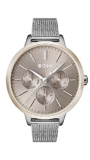 BOSS Hugo Stainless Steel Symphony Analog Brown Dial Women Watch-1502423, Silver Band