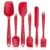 AGARO Silicone Spatula Set of 6, Large Heat Resistant Spatula for Cooking, Baking and Mixing, Non-Stick Cookware for Kitchen, BPA Free, Seamless Design, Deluxe, Red.