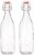 Amazon Brand – Solimo Swing Top Water Bottle with Stopper – Set of 2 (1 Liter) – Glass, Transparent