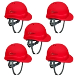 Robustt X Shree JEE Safety Helmet Executive Ratchet Type Adjustment, Protection for Outdoor Work Head Safety Hat with Sweat Band (Red, Pack of 5)