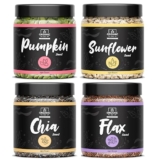 Organic Box Raw Super Seeds Combo 1 KG – Pumpkin, Sunflower, Chia & Flax Seeds (250 g Each) – 100% Raw • High‑Protein • Weight‑Loss • Healthy Gift Pack
